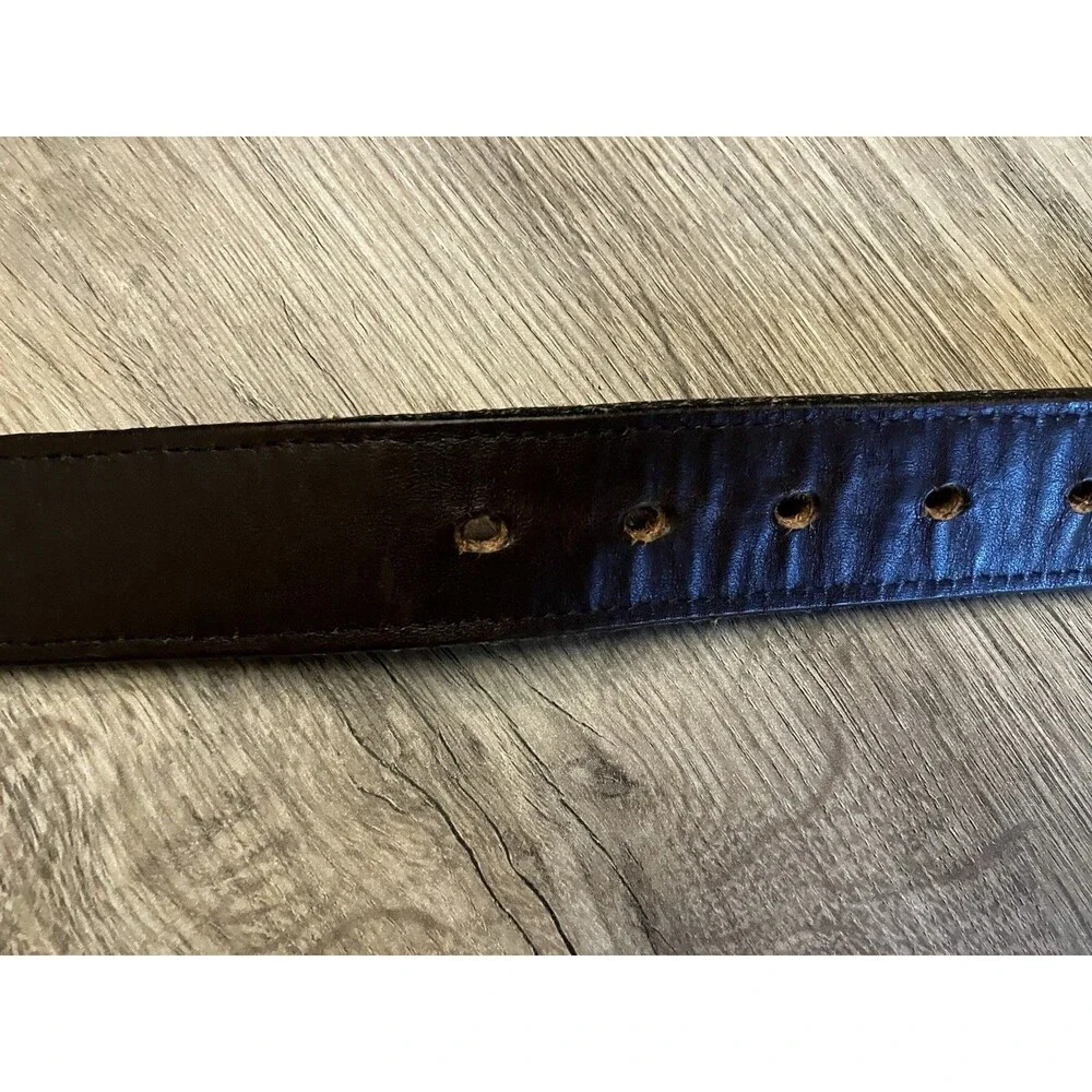 Duluth Trading Men's Lifetime Black Leather Belt Size 48 Good Condition